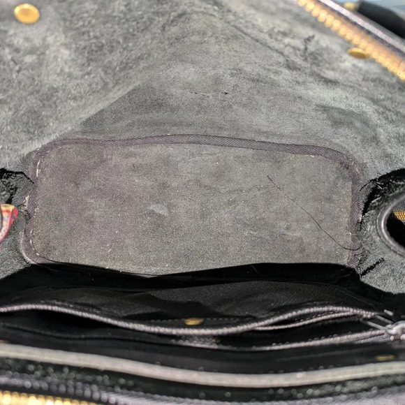 Dooney & Bourke Satchel in Black All Weather Leather Pebbled Vintage Large - Picture 9 of 13